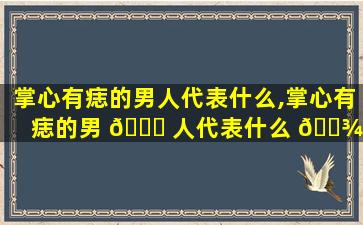 掌心有痣的男人代表什么,掌心有痣的男 🐅 人代表什么 🌾 意思